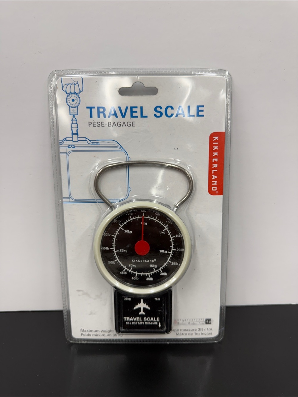 Kikkerland Black and Red Travel Luggage Scale